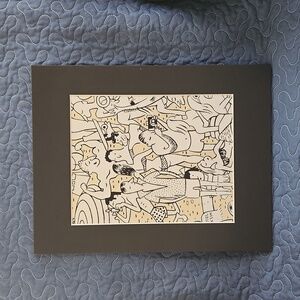 Unique Matted Fabric Art Print